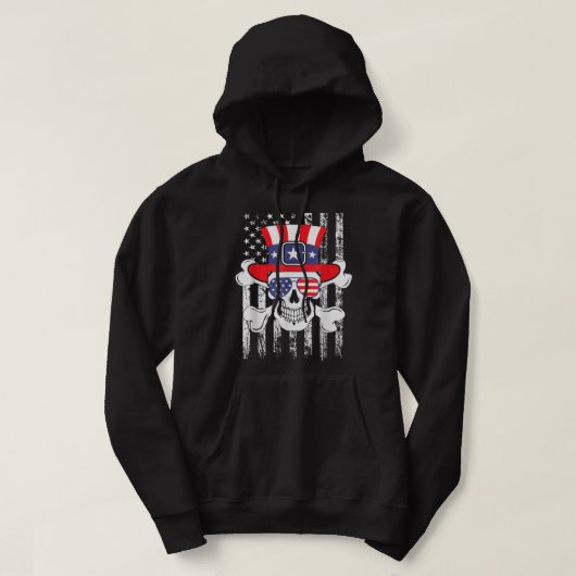 Sugar Skull 4 juli Funny Shirt American Flag Pat (Design voorkant)