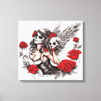 Sugar Skull Angel Canvas Afdruk