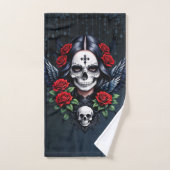 Sugar Skull Angel met Rozen. Bad Handdoek (Handdoek)