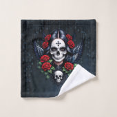 Sugar Skull Angel met Rozen. Bad Handdoek (Wasdoekje)