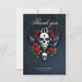 Sugar Skull Angel met Rozen. Bedankkaart (Voorkant)