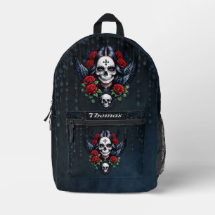 Sugar Skull Angel met Rozen. Bedrukte Rugzak