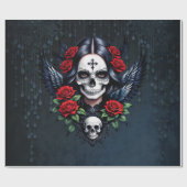 Sugar Skull Angel met Rozen. Cadeaupapier (Vlak)
