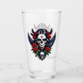 Sugar Skull Angel met Rozen. Glas