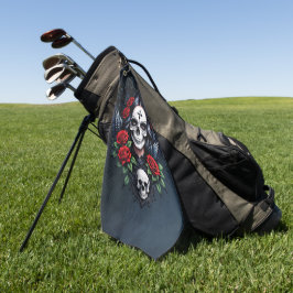 Sugar Skull Angel met Rozen. Golfhanddoek