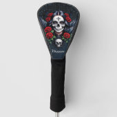 Sugar Skull Angel met Rozen. Golfheadcover (Voorkant)