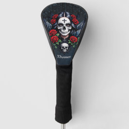 Sugar Skull Angel met Rozen. Golfheadcover