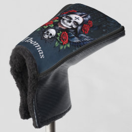 Sugar Skull Angel met Rozen. Golfheadcover
