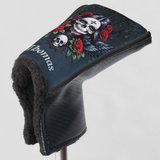 Sugar Skull Angel met Rozen. Golfheadcover