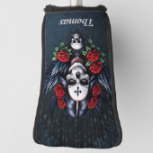 Sugar Skull Angel met Rozen. Golfheadcover (Draai 90)