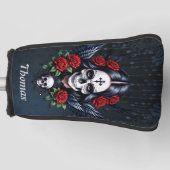 Sugar Skull Angel met Rozen. Golfheadcover (Voorkant)