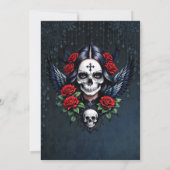 Sugar Skull Angel met Rozen. Kaart (Achterkant)