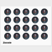 Sugar Skull Angel met Rozen. Ronde Sticker (Vel)