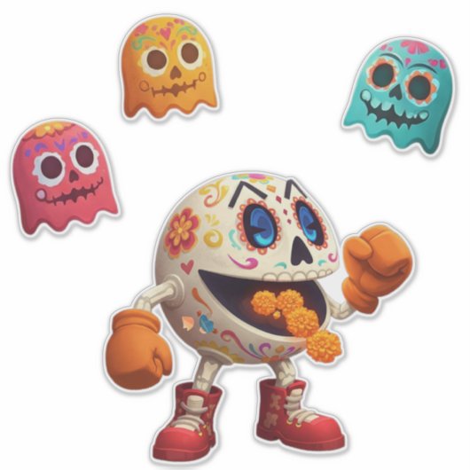 Sugar Skull Arcade Sticker (Voorkant)