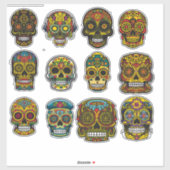 Sugar Skull Art 12 stuk Muertos Pack Sticker (Vel)