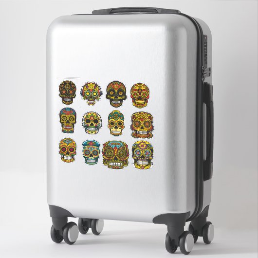 Sugar Skull Art 12 stuk Muertos Pack Sticker (Koffer)