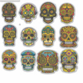 Sugar Skull Art 12 stuk Muertos Pack Sticker (Voorkant)