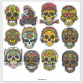 Sugar Skull Art 12 stuk  Pack Sticker (Vel)