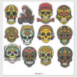 Sugar Skull Art 12 stuk Pack Sticker