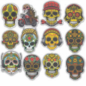 Sugar Skull Art 12 stuk  Pack Sticker (Voorkant)