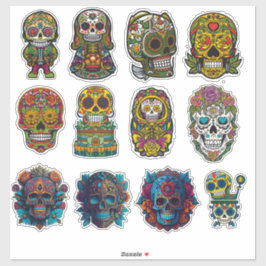 Sugar Skull Art 12 stuk Traditioneel Pack Sticker