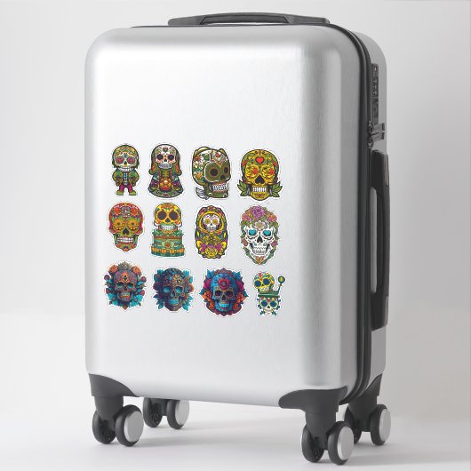 Sugar Skull Art 12 stuk Traditioneel Pack Sticker (Koffer)