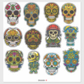 Sugar Skull Art 12 stuk viering Pack Sticker (Vel)