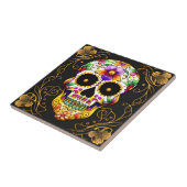 Sugar Skull Art - Boeiende Dia de los Muertos Tegeltje (Zijkant)