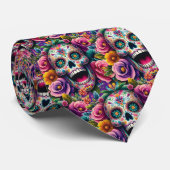 Sugar Skull Art - Boeket van Botten Stropdas (Opgerold)