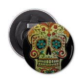 Sugar Skull Art Button Flesopener (Voorkant)
