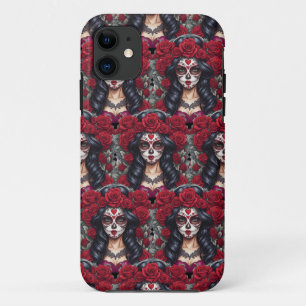 Sugar Skull Art - Cultureel Canvas Case-Mate iPhone Case