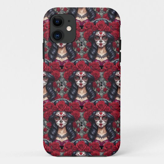 Sugar Skull Art - Cultureel Canvas Case-Mate iPhone Case (Achterkant)