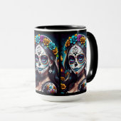 Sugar Skull Art - Culturele Schoonheid Mok (Voorkant rechts)