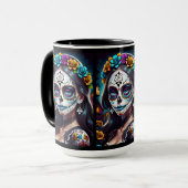 Sugar Skull Art - Culturele Schoonheid Mok (Voorkant links)