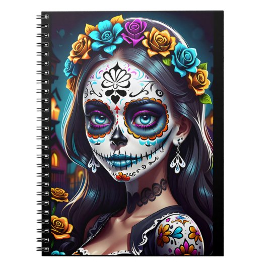 Sugar Skull Art - Culturele Schoonheid Notitieboek (Voorkant)