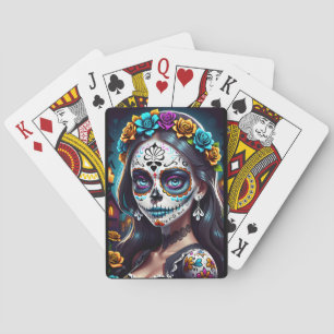 Sugar Skull Art - Culturele Schoonheid Pokerkaarten
