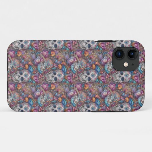 Sugar Skull Art - Dag van de Dode Werveling Case-Mate iPhone Case (Achterkant (horizontaal))