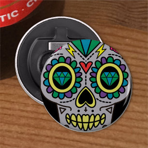 Sugar Skull Art, Dag van de Doden Button Flesopener