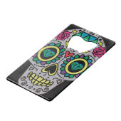 Sugar Skull Art, Dag van de Doden Creditkaart Flessenopener (Voorkant Gekanteld)