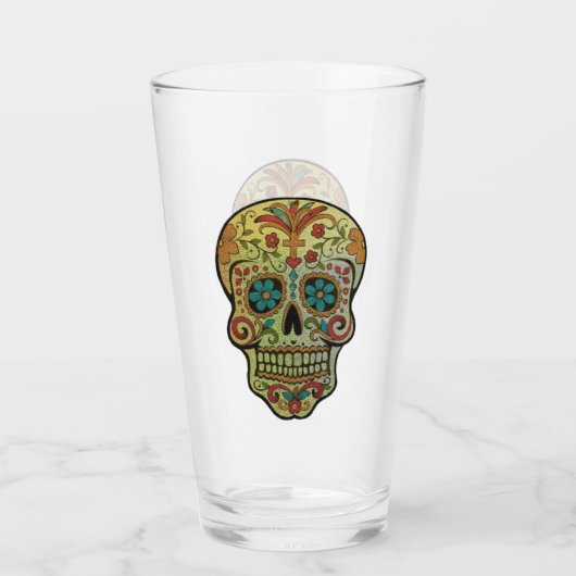 Sugar Skull Art, Dag van de Doden Glas (Achterkant)