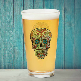 Sugar Skull Art, Dag van de Doden Glas