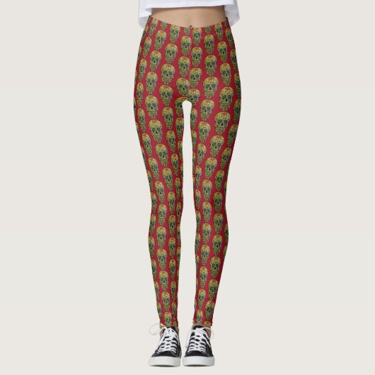 Sugar Skull Art, Dag van de Doden Leggings (Voorkant)