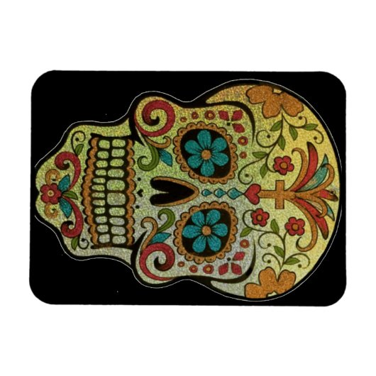 Sugar Skull Art, Dag van de Doden Magneet (Horizontaal)
