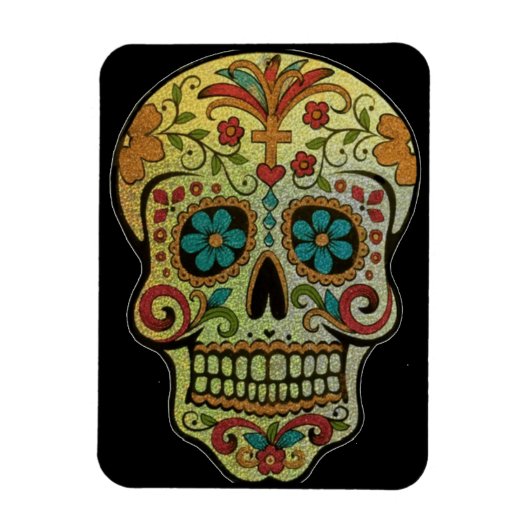Sugar Skull Art, Dag van de Doden Magneet (Verticaal)