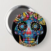 Sugar Skull Art, Dag van de Doden Ronde Button 4,0 Cm (Voorkant /achterkant)