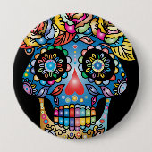 Sugar Skull Art, Dag van de Doden Ronde Button 4,0 Cm (Voorkant)