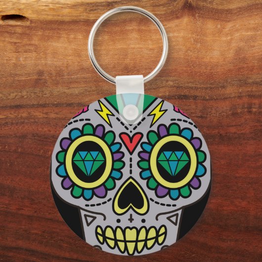 Sugar Skull Art, Dag van de Doden Sleutelhanger (Achterkant)