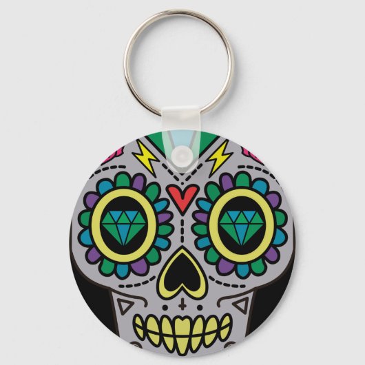 Sugar Skull Art, Dag van de Doden Sleutelhanger (Achterkant)