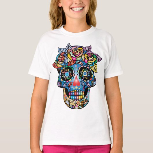 Sugar Skull Art, Dag van de Doden T-shirt (Voorkant)