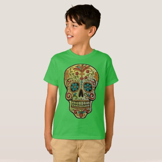 Sugar Skull Art, Dag van de Doden T-shirt (Voorkant volledig)
